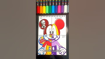 Drawing MICKEY MOUSE BUT in 4 Different Styles with Posca Markers! Part 4! #shorts