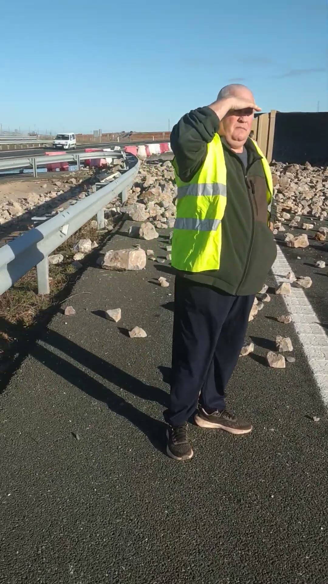 Cleaning Up After Truck Loaded With Stones Overturned || ViralHog