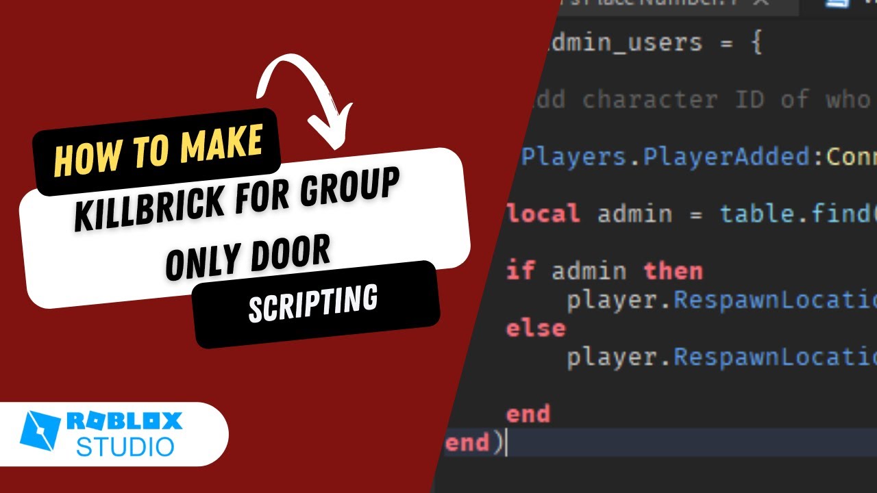 ROBLOX Scripting, Make an admin door, Only certain players can go through  the door