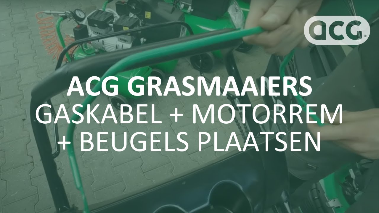 knijpen feit bereik Plaatsen grasmaaier gaskabel en motorrem in beugels en daarna beugels  plaatsen - YouTube