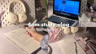 4am study vlog📔🍞waking up early, lots of studying, making breakfast and night routine