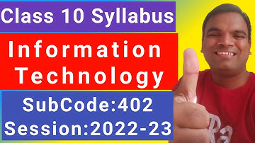 CBSE IT 402 Latest syllabus for 2022-23 | Information technology New Syllabus for 2022-23 | #IT402