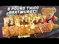 6lb Oktoberfest Bratwurst Challenge w/ Bavarian Pretzel Bun!!