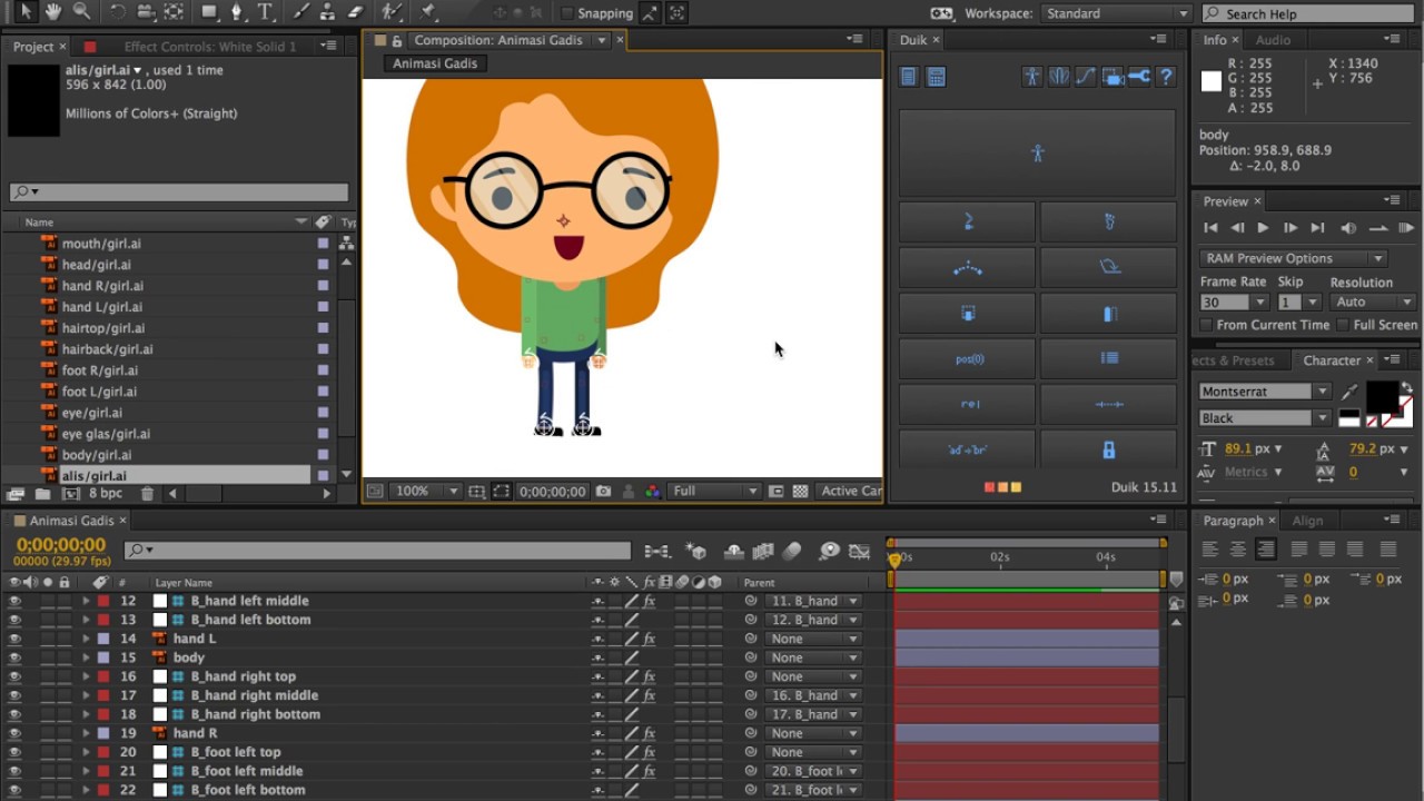 Tutorial Animasi  2d  After Effects Membuat  Rigging 