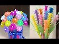 How To Make  Artificial Flowers From Plastic Tubes Lavender |