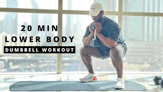 20 Minute Lower Body Workout with Dumbbells [Build muscle & strength]
