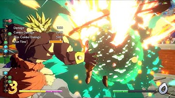 Broly is MAXIMUM - Combo with Trunks and Piccolo assists in corner for 7444 damage [DBFZ]