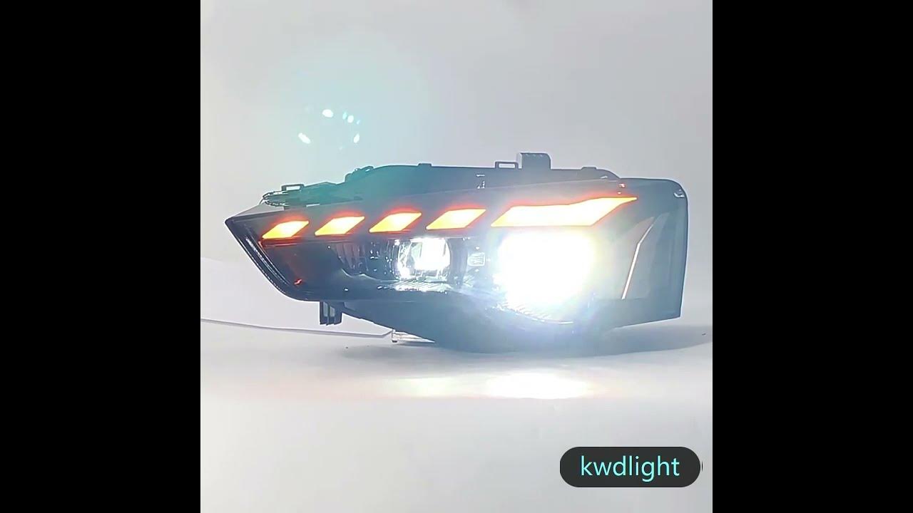 Audi A5 led headlight fit 2011--2016 car . - YouTube