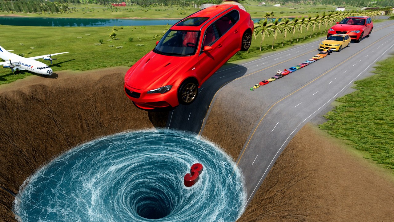 🔥 BIG & SMALL CARS vs MONSTER PIT #2 💥 – BeamNG.drive Extreme Crash Challenge | Impala BeamNG