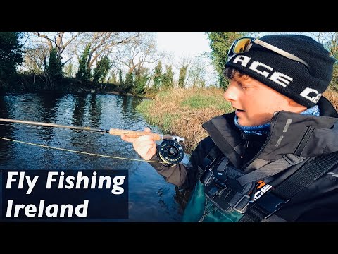 Fly fishing a small Irish River for Wild River Brown Trout - Fly fish ireland