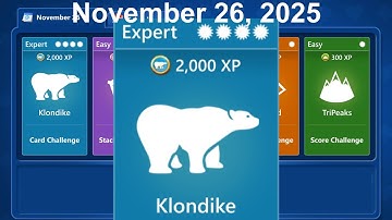 Microsoft Solitaire Collection - Klondike Expert / Profi - November 26, 2025 - Daily challenge