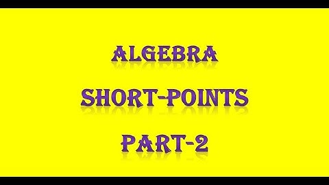 PG TRB/ POLYTECHNIC Algebra Short Points Part-2