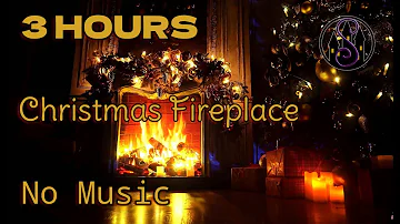 Christmas Fireplace and winter sounds for relaxing atmosphere - No Music | Soothing Fire and Snow