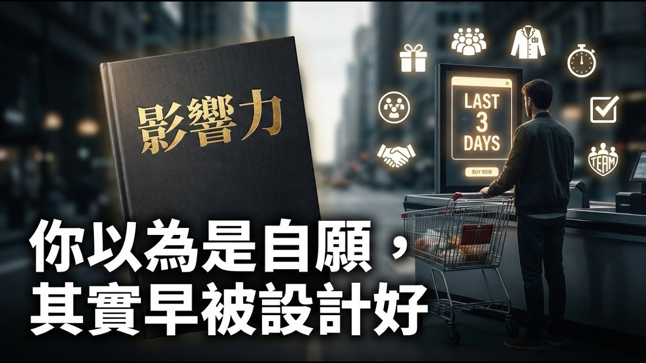 《影響力》精讀：心理學說服術7大武器拆解！互惠、稀缺、權威、社會認同到承諾一致，教你識破套路不再被牽著走，從綠寶石翻倍賣光到最後三天倒數，建立反套路防身術與清醒決策力日常必備指南一看就懂