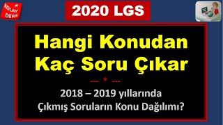 2020 LGS Hangi Konudan Kaç Soru Çıkar | LGS Soru Dağılımı