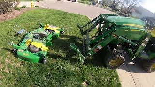 Adjusting 2020 John Deere 1025R 60 inch Auto Connect Mower Deck