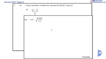 Q1a | Computation | January 2017 CXC CSEC Mathematics Paper 2
