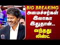 CM Vijay | அமைச்சர்கள் இலாகா இதுதான்.. வந்தது லிஸ்ட்
