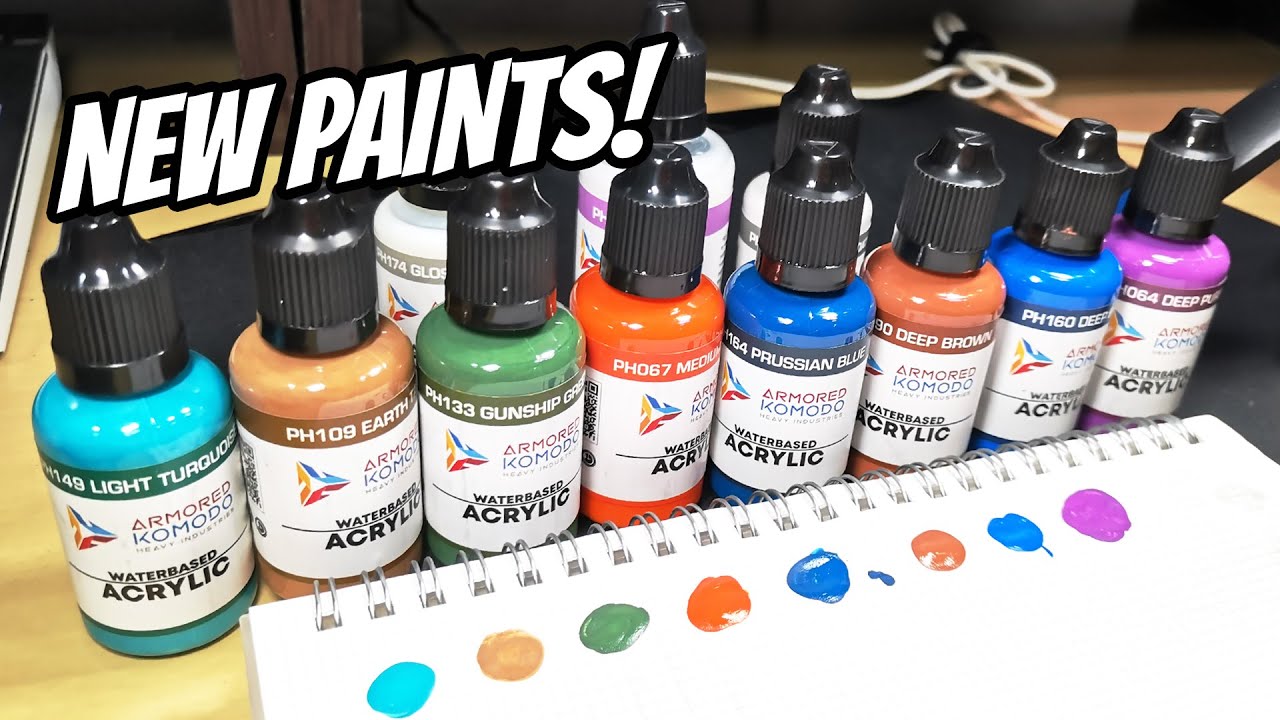 NEW PAINTS! ARMORED KOMODO WATERBASED ACRYLICS PAINTS N NEEDLES YouTube