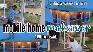 ADDING A SCREENED IN PORCH ONTO OUR 1991 MOBILE HOME | this is something I’ve always wanted! Ep. 23