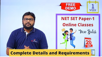 1 WEEK FREE DEMO Classes Details and Requirements  -NET/SET Paper-1 Online Classes