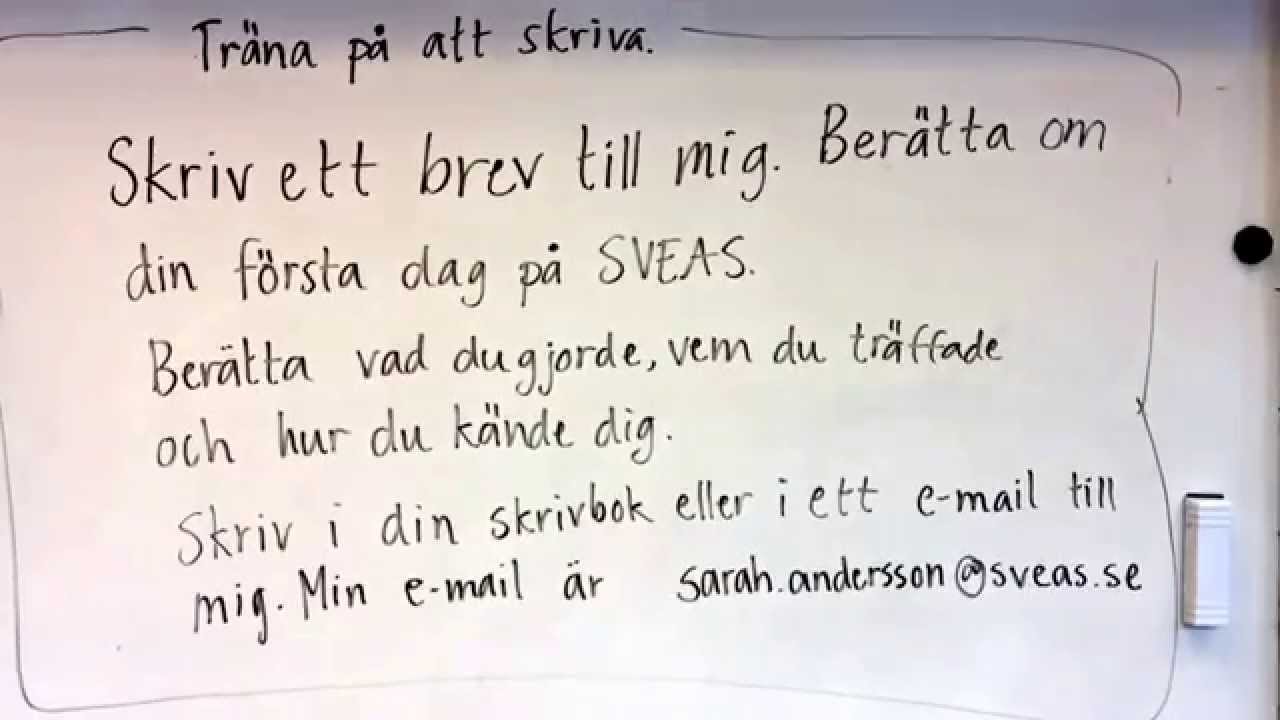 Skriv ett brev och berätta om din första dag på Sveas