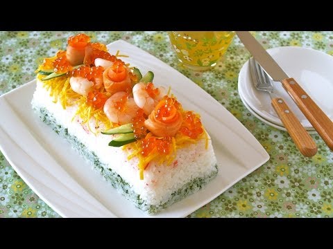 Sushi Cake for Hinamatsuri 寿司ケーキの作り方 (ひな祭り レシピ) - OCHIKERON - CREATE EAT HAPPY