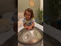 Handpan baby learning to play