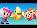 Baby Shark at the Beach! 🏖️ Little Angel | Community Corner 🌸| Kids Sing and Play