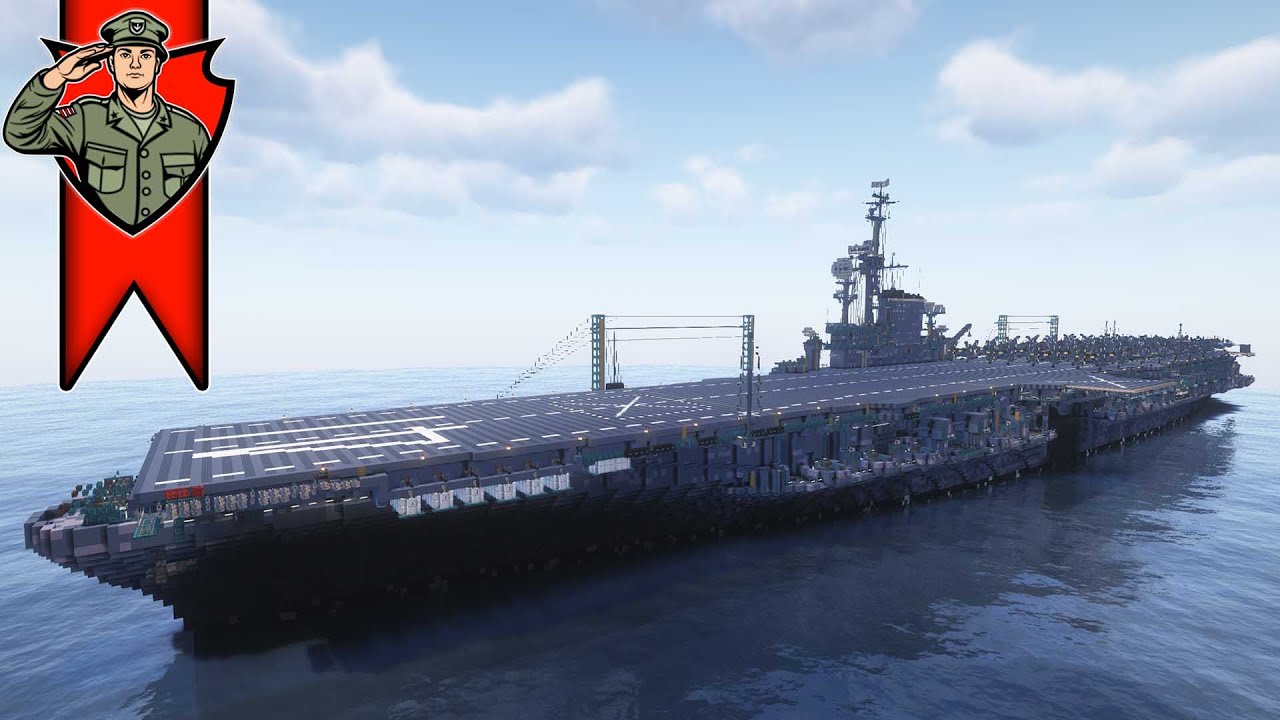 USS Midway (CV-41) Midway-Class Aircraft Carrier in Minecraft! (Showcase + Download)