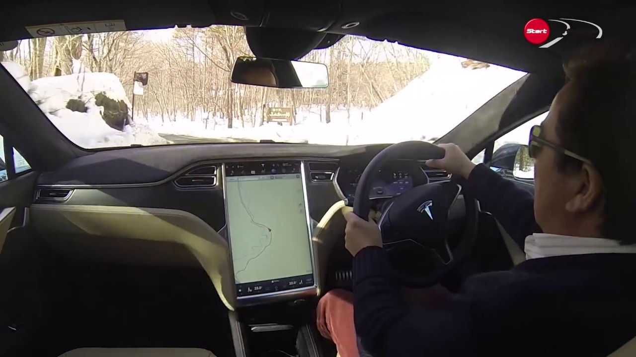 新型 試乗 テスラ モデルsで冬の軽井沢を走る Youtube