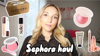 SEPHORA HAUL| unboxing & trying new viral makeup products!!🛍️✨