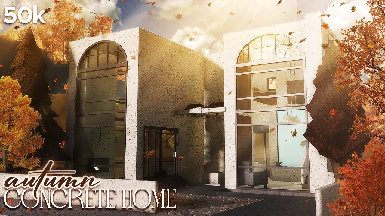 Bloxburg: 50k Concrete Autumn Modern Home | Roblox | Speedbuild - YouTube