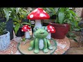 Como Hacer Honguitos de Cemento Con Una Ranita - Cement Mushrooms and Frog