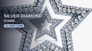 Silver Diamond Stars Screensaver | 4K 60FPS Silent No Sound Wallpaper 15 Min screenshot 2