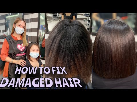 HOW TO FIXED DAMAGE HAIR   HAIR TUTORIAL REBOND WITH BRAZILIAN