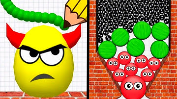 Draw To Smash vs Hide Ball - All Levels Gameplay (Android,iOS) Part 56