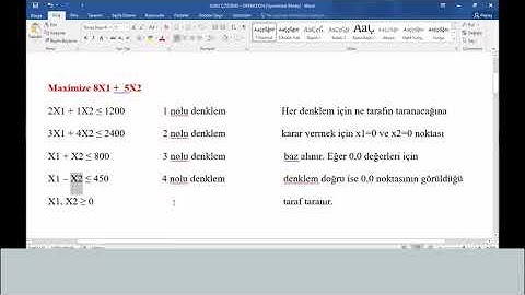 Doğrusal Programlama Grafik Çözüm 2