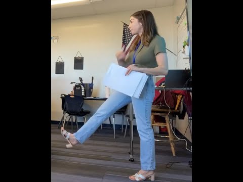 Classroom Candid Teacher Feet In Heels 