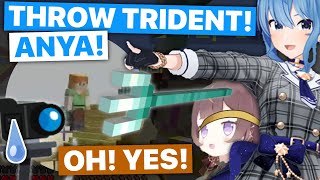 Suisei Gets Anya To Throw Trident At Camera (Anya Melfissa, Hoshimachi Suisei / Hololive) [Eng Subs]