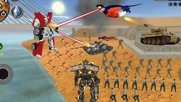 Vegas Crime Simulator (Transformer War Robot Car) World War of Car Robots & Army | Android Gameplay