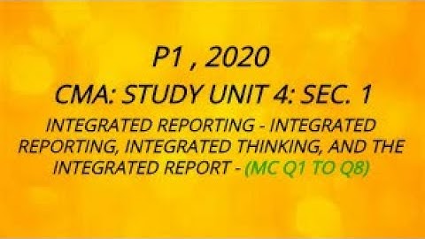 CMA: Unit 4: Sec. 1- (MC Q1 TO Q8)  2020