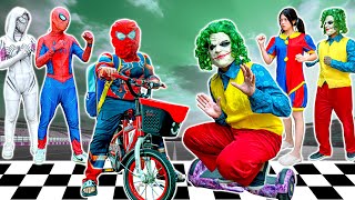 What If 10 SPIDER-MAN in 1 HOUSE? | Spider Kid vs Bad Guy Jocker Who stole the Spider's New bike?