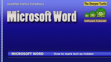 Microsoft Word - How to mark text as hidden