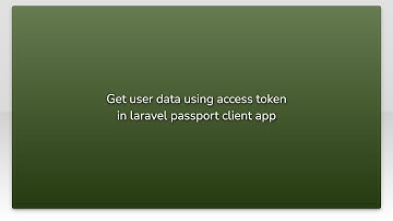 Get user data using access token in laravel passport client app