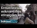 Ermənistanda mikroavtobus etirazçıların üzərinə sürülüb