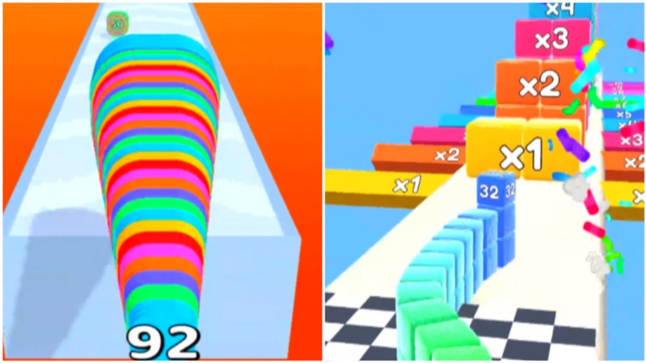 Satisfying Mobile gameplay | Smash runner | Cube run 2048 All Levels ...