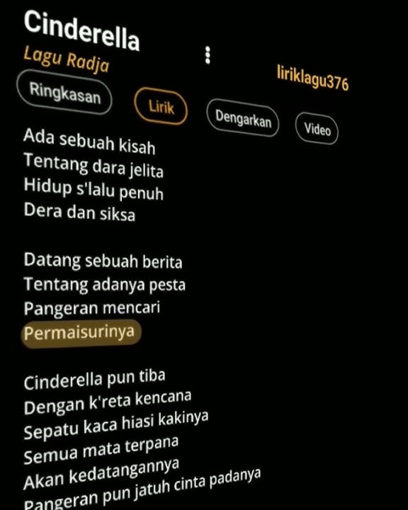 Lirik Lagu Cinderella || Lagu Radja (Cover By Tereza) #lirik #story #lirikan #liriklagu #music