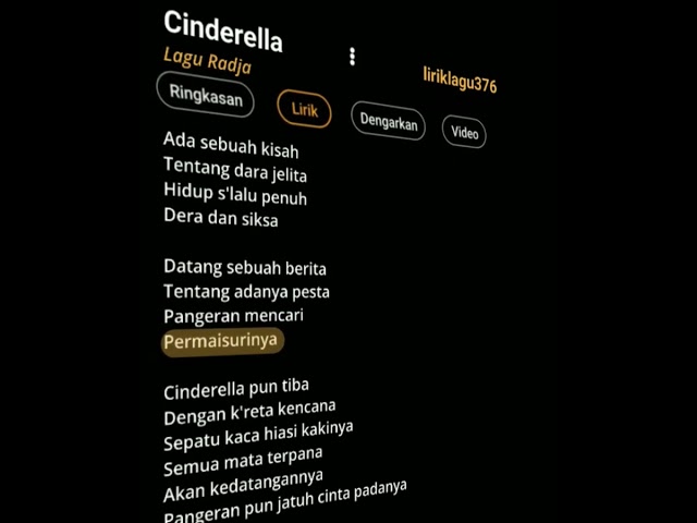 Lirik Lagu Cinderella || Lagu Radja (Cover By Tereza) #lirik #story #lirikan #liriklagu #music class=