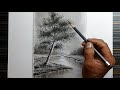 How to draw tree landscape scenery drawing by pencil with easy ways.